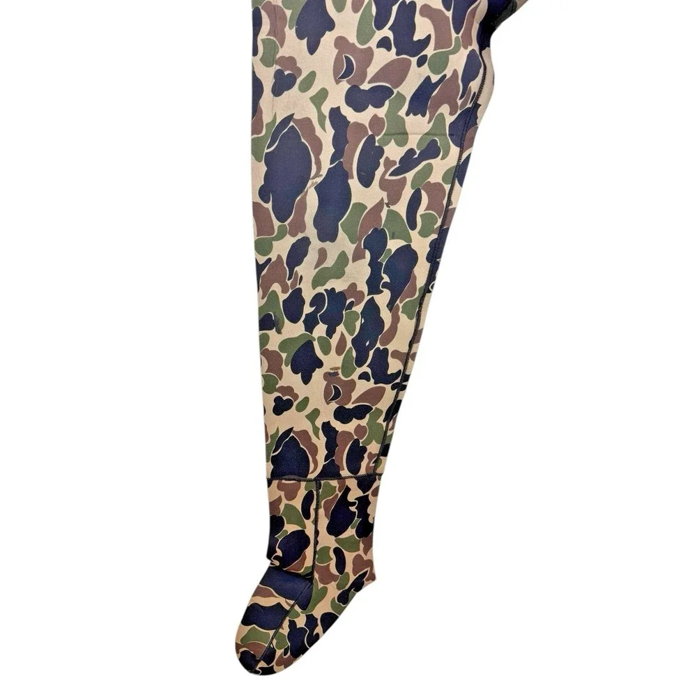 Vintage Upland Camo‎ Fishing Chest Waders Pants Bibs Size Large Neoprene